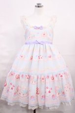 画像1: Angelic Pretty / ホイップShow Caseティアードジャンパースカート Free サックス H-26-06-01-1001-AP-OP-NS-ZH (1)