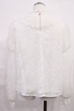 画像2: axes femme kawaii / レーシー2段パフ袖ブラウス M オフ H-26-06-01-1032-AX-BL-NS-ZH (2)