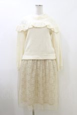 画像1: axes femme / 肩デザインアンサンブルニットワンピース M 生成り/オフ H-26-06-01-074-AX-OP-NS-ZH (1)