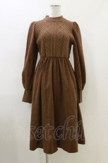画像1: axes femme POETIQUE / ドッキングニットワンピース M ブラウン H-26-06-01-075-AX-OP-NS-ZH (1)
