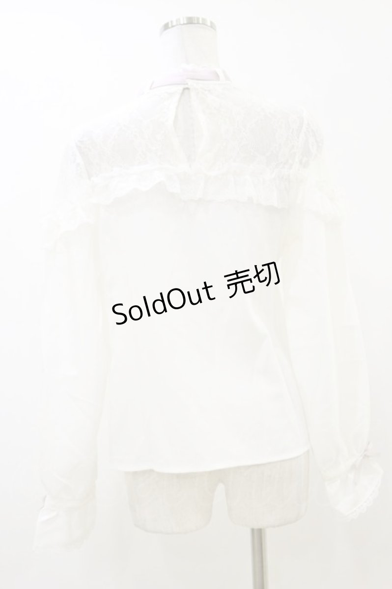 画像2: DearMyLove / ハートビジューリボンオフショル風レースブラウス M オフ/ピンク H-26-06-01-014-GO-BL-NS-ZH (2)