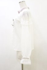 画像3: DearMyLove / ハートビジューリボンオフショル風レースブラウス M オフ/ピンク H-26-06-01-014-GO-BL-NS-ZH (3)