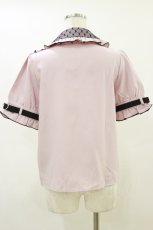 画像2: DearMyLove / ハートドットチュール重ねバックルブラウス M ピンク/ブラック H-26-06-01-018-GO-BL-NS-ZH (2)