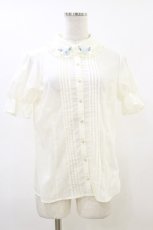 画像1: axes femme POETIQUE / お花モチーフ襟ブラウス M オフ H-26-06-01-019-AX-BL-NS-ZH (1)