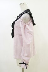 画像3: DearMyLove / セーラーオフショルリボンブラウス M ピンク/ブラック H-26-06-01-031-GO-BL-NS-ZH (3)