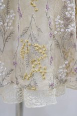 画像3: axes femme / ミモザ刺繍チュールロングスカート M イエロー/ブラウン H-26-06-02-1035-AX-SK-NS-ZH (3)