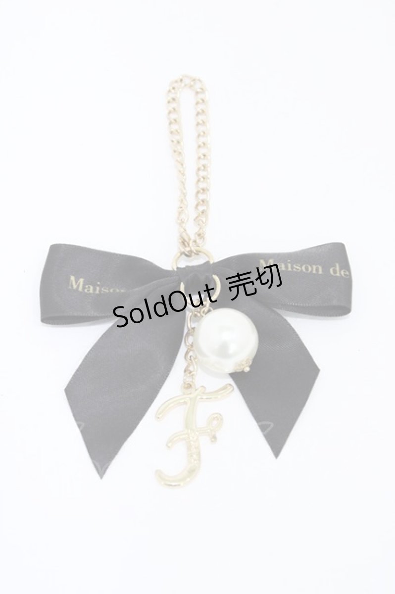 画像1: Maison de FLEUR / イニシャルバックチャーム  ブラック H-26-06-02-1006-LO-ZA-NS-ZH (1)