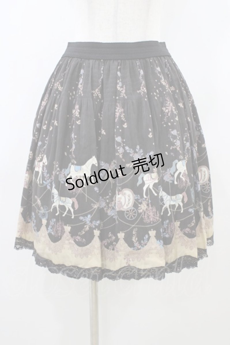 画像1: axes femme / メリーゴーランド柄スカート M ブラック H-26-06-02-1039-AX-SK-NS-ZH (1)