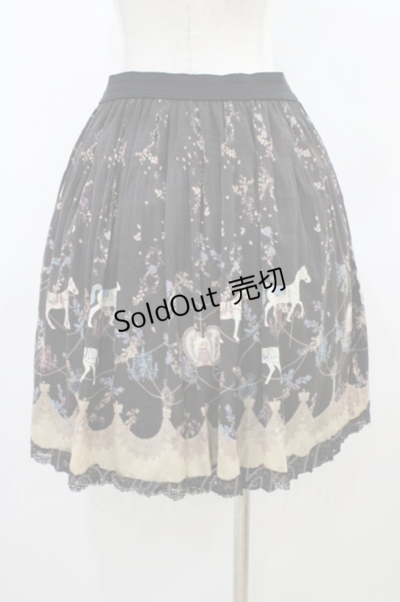 画像2: axes femme / メリーゴーランド柄スカート M ブラック H-26-06-02-1039-AX-SK-NS-ZH (2)