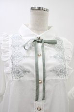 画像3: axes femme / オーナメント刺繍ブラウス M オフ/グリーン H-26-06-02-1045-AX-BL-NS-ZH (3)
