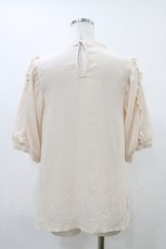 画像2: axes femme / ローズ刺繍プチフリルブラウス M 生成り H-26-06-02-1048-AX-BL-NS-ZH (2)