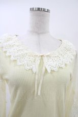 画像3: axes femme POETIQUE / リボンレース袖カットプルオーバー M イエロー H-26-06-02-1050-AX-TO-NS-ZH (3)