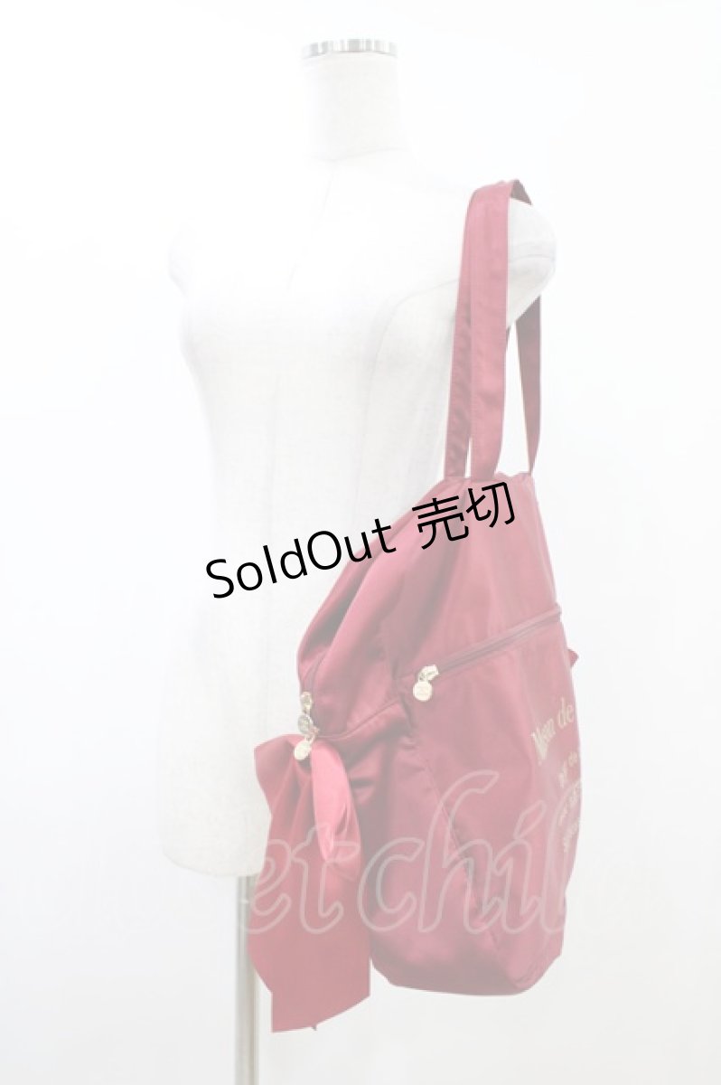 画像2: Maison de FLEUR / ボストンキャリーオンバッグ  レッド H-26-06-02-1008-LO-BG-NS-ZH (2)