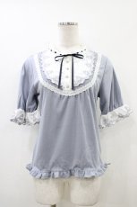 画像1: axes femme / レイヤード風ブロッキングプルオーバー M サックス H-26-06-02-1053-AX-TO-NS-ZH (1)