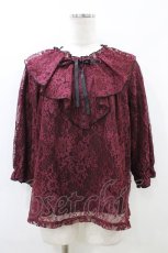 画像1: axes femme / ラッフルフリルレーストップス Free ワイン H-26-06-02-1057-AX-TO-NS-ZH (1)
