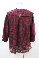 画像2: axes femme / ラッフルフリルレーストップス Free ワイン H-26-06-02-1057-AX-TO-NS-ZH (2)