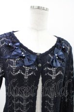 画像3: axes femme / リボン付きカーディガン M ネイビー H-26-06-02-1058-AX-TO-NS-ZH (3)