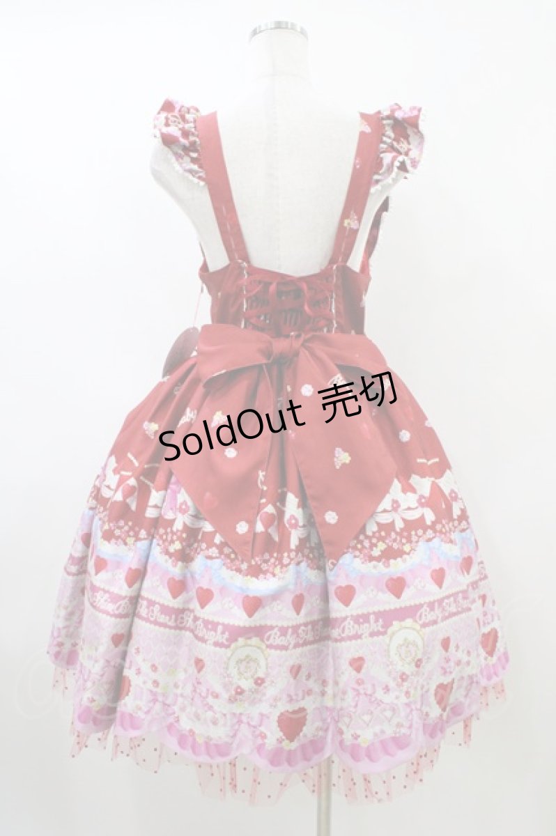 画像2: BABY,THE STARS SHINE BRIGHT / Strawberry Sweet Heart Cake柄Heartyジャンパースカート&カチューシャセット Free エンジ H-26-06-02-1010-BA-OP-NS-ZH (2)