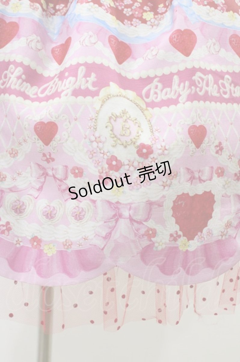 画像5: BABY,THE STARS SHINE BRIGHT / Strawberry Sweet Heart Cake柄Heartyジャンパースカート&カチューシャセット Free エンジ H-26-06-02-1010-BA-OP-NS-ZH (5)