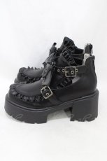 画像2: NIBBLE POISON / リボンフリル厚底パンプス L/24.5cm ブラック H-26-06-02-1002-0-SH-NS-ZH (2)