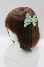 画像1: Jane Marple / ロゴリボンヘアコサージュ  ミントグリーン H-26-06-02-072-JM-AC-KB-ZH (1)