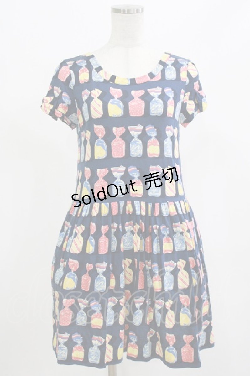画像1: Jane Marple / Fruit Candyミニワンピース M ネイビー H-26-06-02-010-JM-OP-AK-ZH (1)