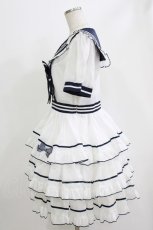 画像2: To Alice / マリンキャットセーラーティアードワンピース M オフ/ネイビー H-26-06-03-025-LO-SK-NS-ZH (2)
