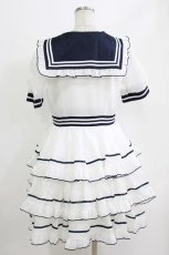 画像3: To Alice / マリンキャットセーラーティアードワンピース M オフ/ネイビー H-26-06-03-025-LO-SK-NS-ZH (3)