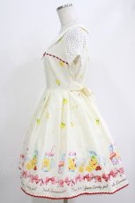 画像2: Ank Rouge / ギンガムレモネードレースパフ袖ワンピース M クリーム H-26-06-03-003-CA-OP-NS-ZH (2)