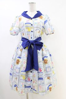 Emily Temple cute / BATH TIMEワンピース M サックス H-26-06-03-1031