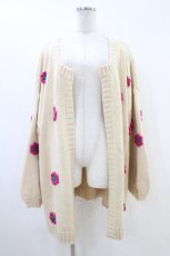 画像1: Candy Stripper / FLOWER CROCHET KNIT CARDIGAN 2 アイボリー H-26-06-03-1049-PU-TO-AK-ZH (1)