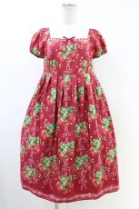 画像1: Emily Temple cute / Strawberry Ribbon treeハイウエストワンピース M レッド H-26-06-03-1025-ET-OP-AK-ZH (1)