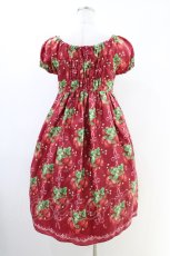 画像2: Emily Temple cute / Strawberry Ribbon treeハイウエストワンピース M レッド H-26-06-03-1025-ET-OP-AK-ZH (2)