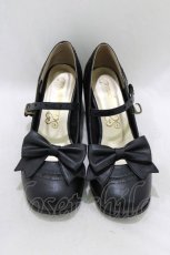 画像1: metamorphose / リボンストラップシューズ M/23.5cm程度 ブラック H-26-06-03-079-ME-SH-NS-ZH (1)