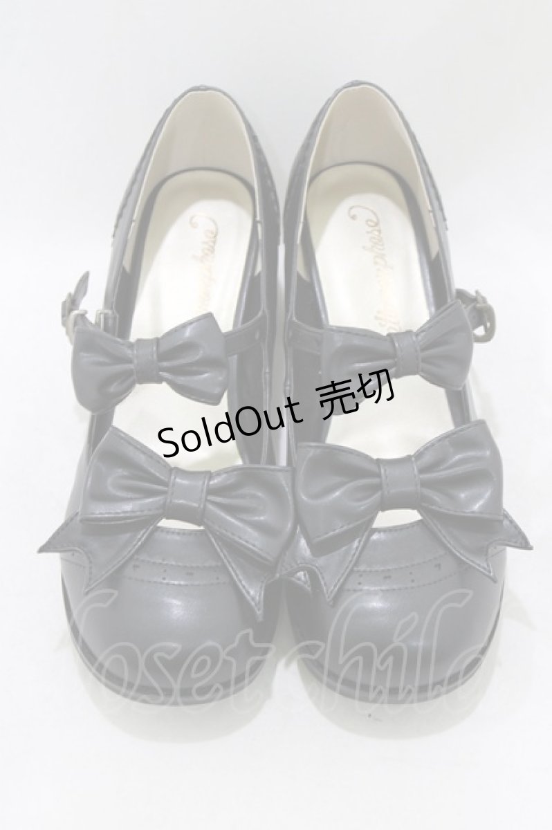 画像1: metamorphose / リボンストラップシューズ 3L/26.5cm程度 ブラック H-26-06-03-080-ME-SH-NS-ZH (1)