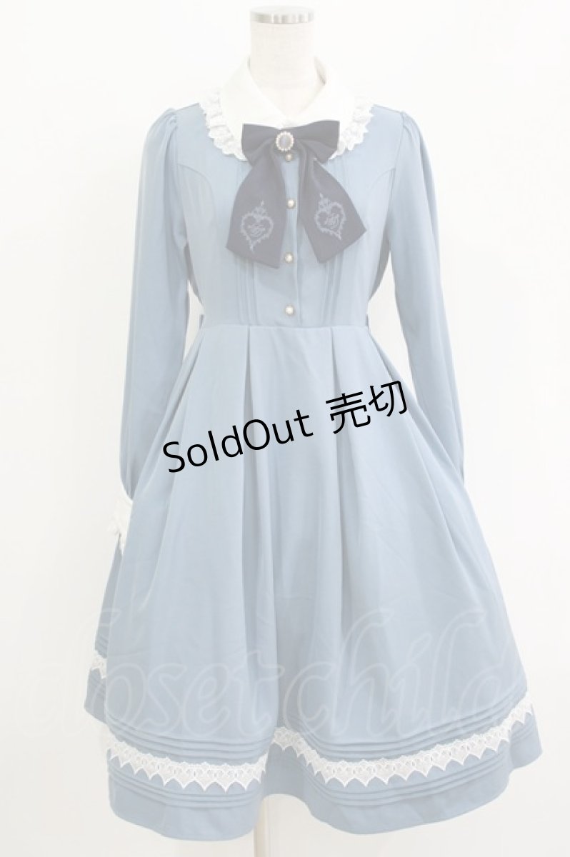 画像1: Amavel / Antique Heart Lace ワンピース Free ブルー H-26-06-03-011-CA-OP-NS-ZH (1)