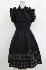 画像1: Maison de FLEUR Petite Robe / ストライプリボンワンピース M ブラック H-26-06-04-030-LO-OP-NS-ZH (1)