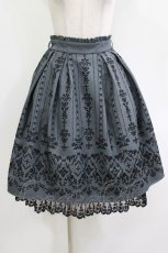 画像1: axes femme / 花フロッキープリントスカート M グレー/ブラック H-26-06-04-036-AX-SK-NS-ZH (1)