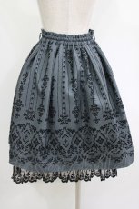画像3: axes femme / 花フロッキープリントスカート M グレー/ブラック H-26-06-04-036-AX-SK-NS-ZH (3)