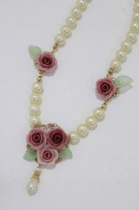 画像1: Innocent World / 薔薇とパールのネックレス  ボルドー H-26-06-04-059-IW-AC-NS-ZH (1)