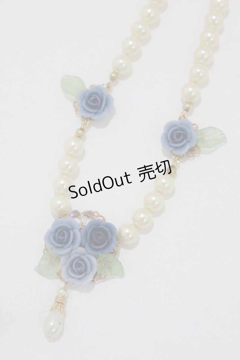 画像1: Innocent World / 薔薇とパールのネックレス  ブルー H-26-06-04-061-IW-AC-NS-ZH (1)