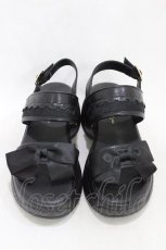 画像1: m petit by misako / AMリボンスニーカーサンダル L ブラック H-26-06-04-1001-LO-SH-NS-ZH (1)