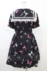 画像2: Ank Rouge / Romantic Ribbon セーラーカラーワンピース M ブラック/ピンク H-26-06-04-1037-CA-OP-NS-ZH (2)