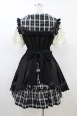 画像2: LIZ LISA / レースエプロン風カシュクールワンピース 0 ブラック/チェック H-26-06-04-1038-LO-OP-NS-ZH (2)