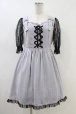 画像1: Ank Rouge / スピンドルドットチュール切り替えワンピース M ブルー H-26-06-04-1041-CA-OP-NS-ZH (1)