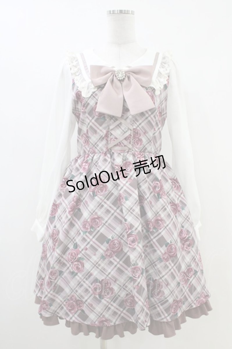 画像1: Ank Rouge / マドラスローズセーラーワンピース M ピンク H-26-06-04-1044-CA-OP-NS-ZH (1)