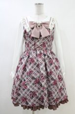 画像1: Ank Rouge / マドラスローズセーラーワンピース M ピンク H-26-06-04-1044-CA-OP-NS-ZH (1)