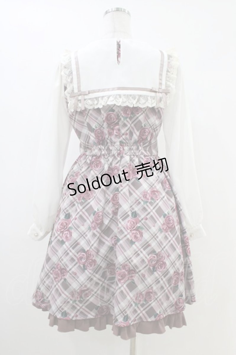 画像2: Ank Rouge / マドラスローズセーラーワンピース M ピンク H-26-06-04-1044-CA-OP-NS-ZH (2)