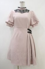 画像1: EATME / レースコンビアシンメトリーワンピース M ピンク/ブラック H-26-06-04-1045-LO-OP-NS-ZH (1)