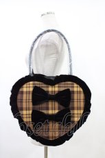 画像1: axes femme kawaii / タータンチェックハートバッグ  イエロー H-26-06-04-1013-AX-BG-NS-ZH (1)